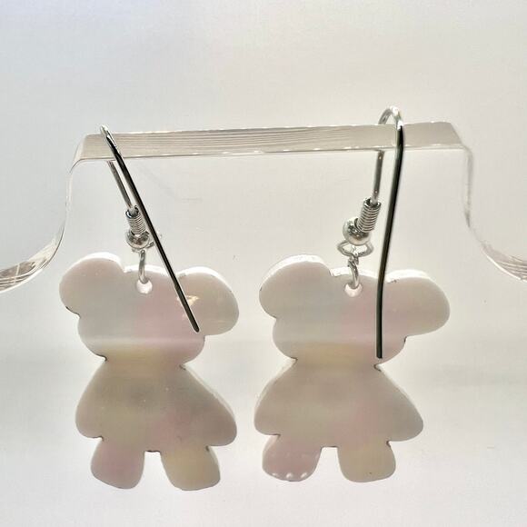 Patchwork Bear Earrings - Halloween Earrings - Punk Earrings - Teddy Bear Earrin - Picture 4 of 7